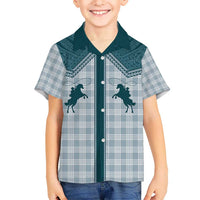 Aloha Hawaii Cowboys Paniolo Hawaiian Shirt Teal Palaka - Polynesian Pride