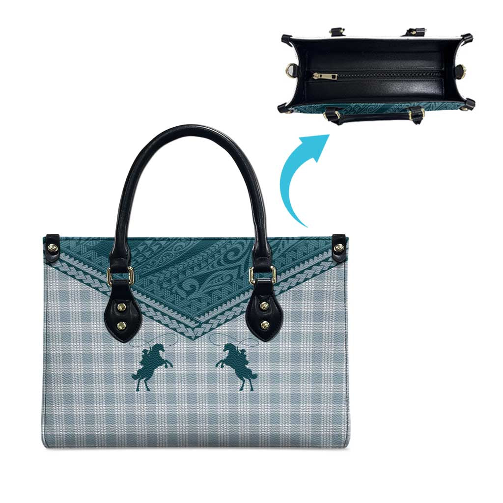 Aloha Hawaii Cowboys Paniolo Leather Bag Teal Palaka - Polynesian Pride