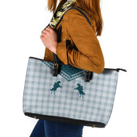 Aloha Hawaii Cowboys Paniolo Leather Tote Bag Teal Palaka - Polynesian Pride