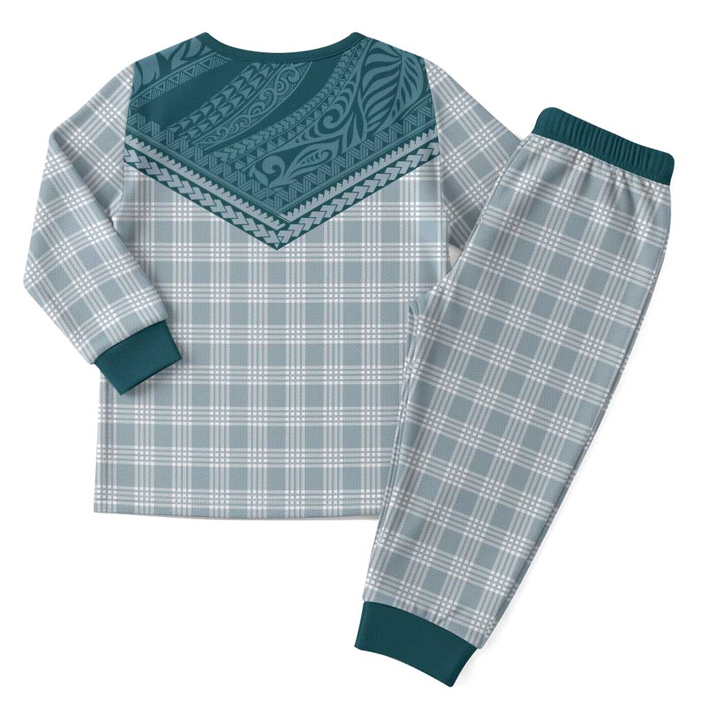 Aloha Hawaii Cowboys Paniolo Christmas Pajama Set Teal Palaka LT7 - Polynesian Pride