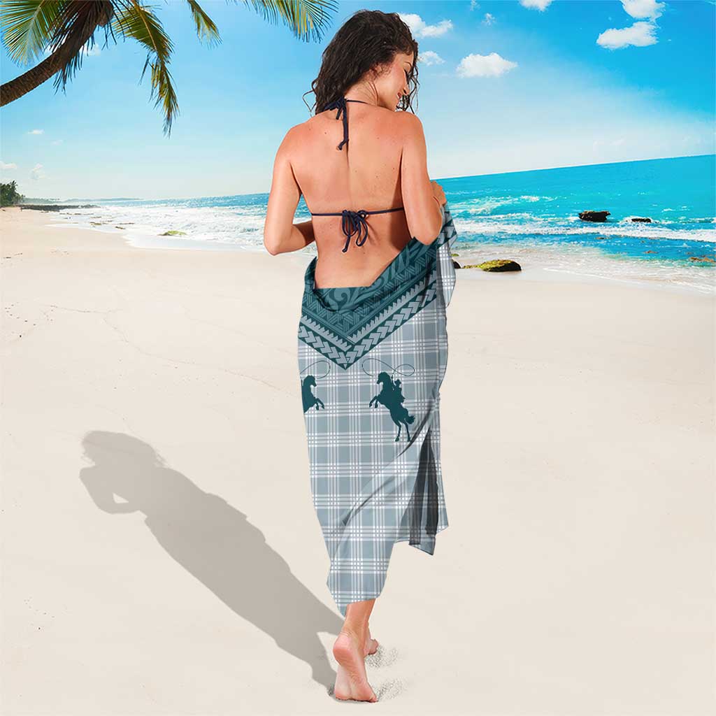 Aloha Hawaii Cowboys Paniolo Sarong Teal Palaka - Polynesian Pride