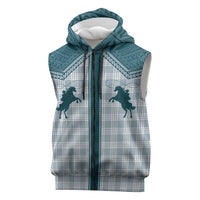 Aloha Hawaii Cowboys Paniolo Sleeveless Zip Hoodie Teal Palaka LT7