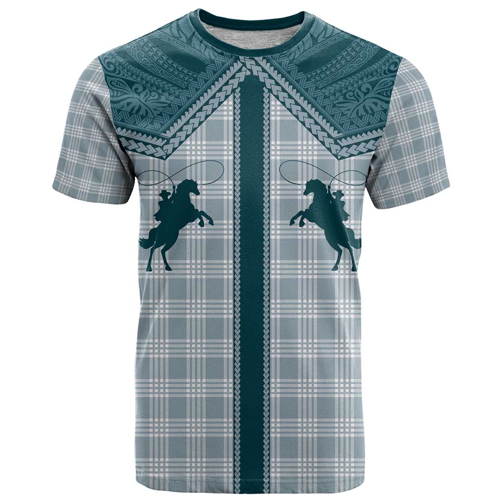 Aloha Hawaii Cowboys Paniolo T Shirt Teal Palaka - Polynesian Pride