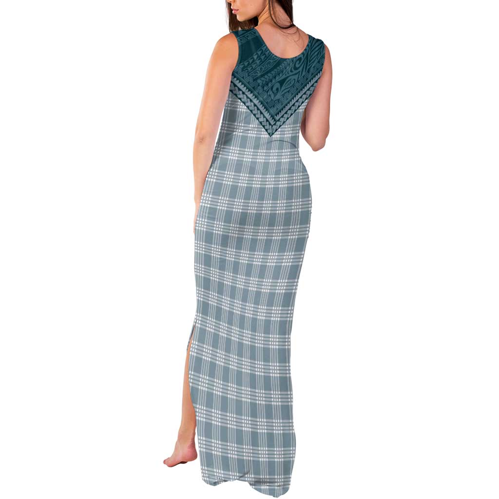 Aloha Hawaii Cowboys Paniolo Tank Maxi Dress Teal Palaka LT7 - Polynesian Pride