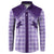 Aloha Hawaii Cowboys Paniolo Button Sweatshirt Violet Palaka - Polynesian Pride