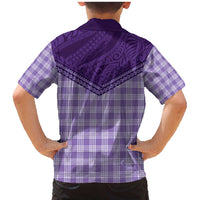 Aloha Hawaii Cowboys Paniolo Family Matching Mermaid Dress and Hawaiian Shirt Violet Palaka LT7 - Polynesian Pride
