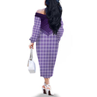 Aloha Hawaii Cowboys Paniolo Family Matching Off The Shoulder Long Sleeve Dress and Hawaiian Shirt Violet Palaka LT7 - Polynesian Pride