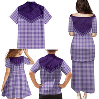 Aloha Hawaii Cowboys Paniolo Family Matching Puletasi and Hawaiian Shirt Violet Palaka LT7 - Polynesian Pride