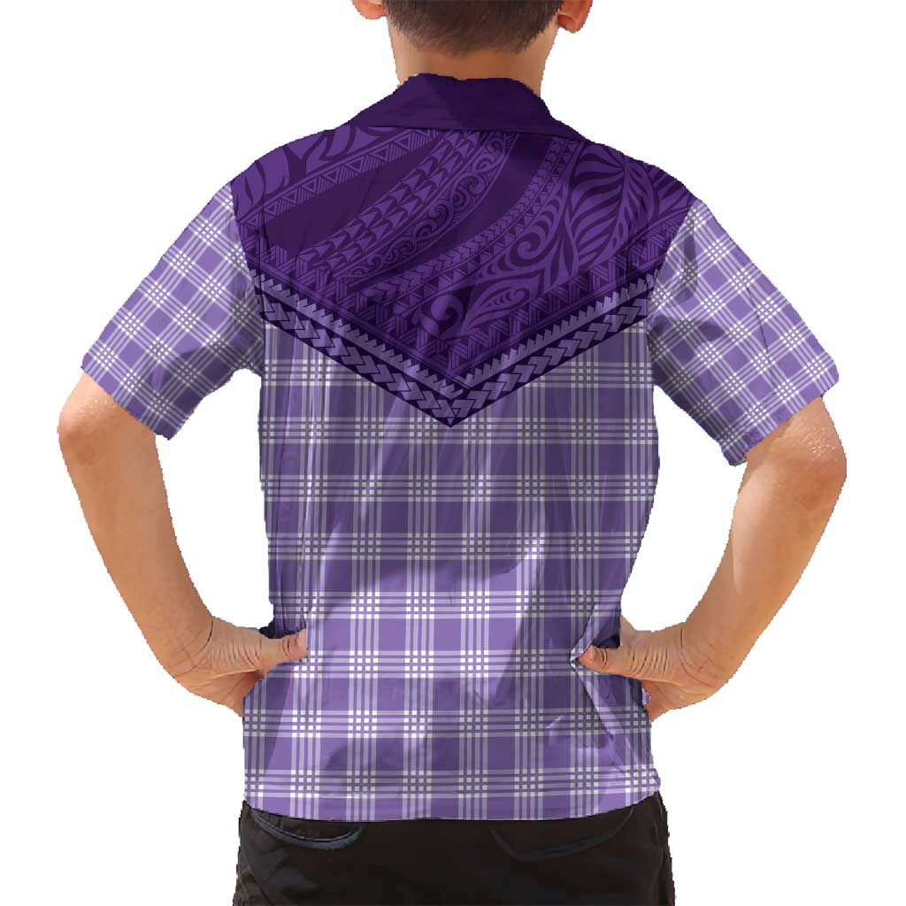 Aloha Hawaii Cowboys Paniolo Family Matching Summer Maxi Dress and Hawaiian Shirt Violet Palaka LT7 - Polynesian Pride