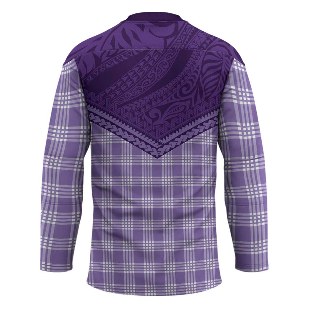 Aloha Hawaii Cowboys Paniolo Hockey Jersey Violet Palaka - Polynesian Pride
