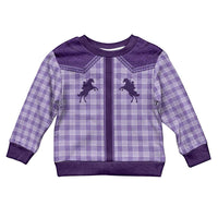 Aloha Hawaii Cowboys Paniolo Kid Ugly Christmas Sweater Violet Palaka - Polynesian Pride