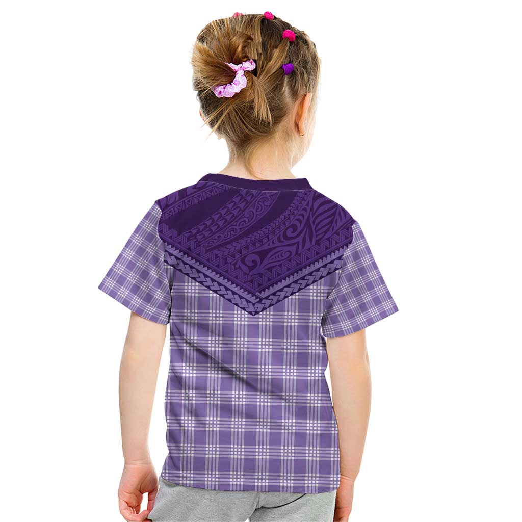 Aloha Hawaii Cowboys Paniolo Kid T Shirt Violet Palaka - Polynesian Pride