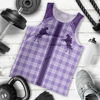 Aloha Hawaii Cowboys Paniolo Men Tank Top Violet Palaka - Polynesian Pride