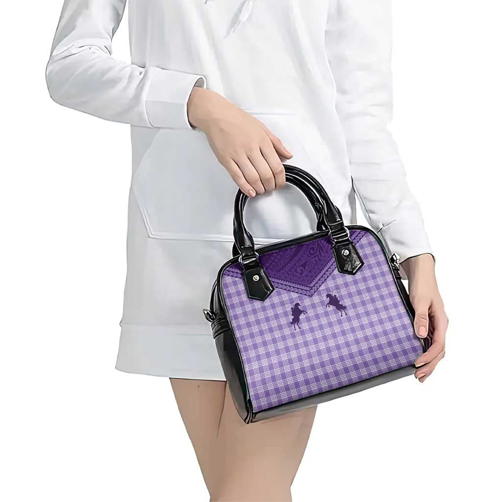 Aloha Hawaii Cowboys Paniolo Shoulder Handbag Violet Palaka - Polynesian Pride