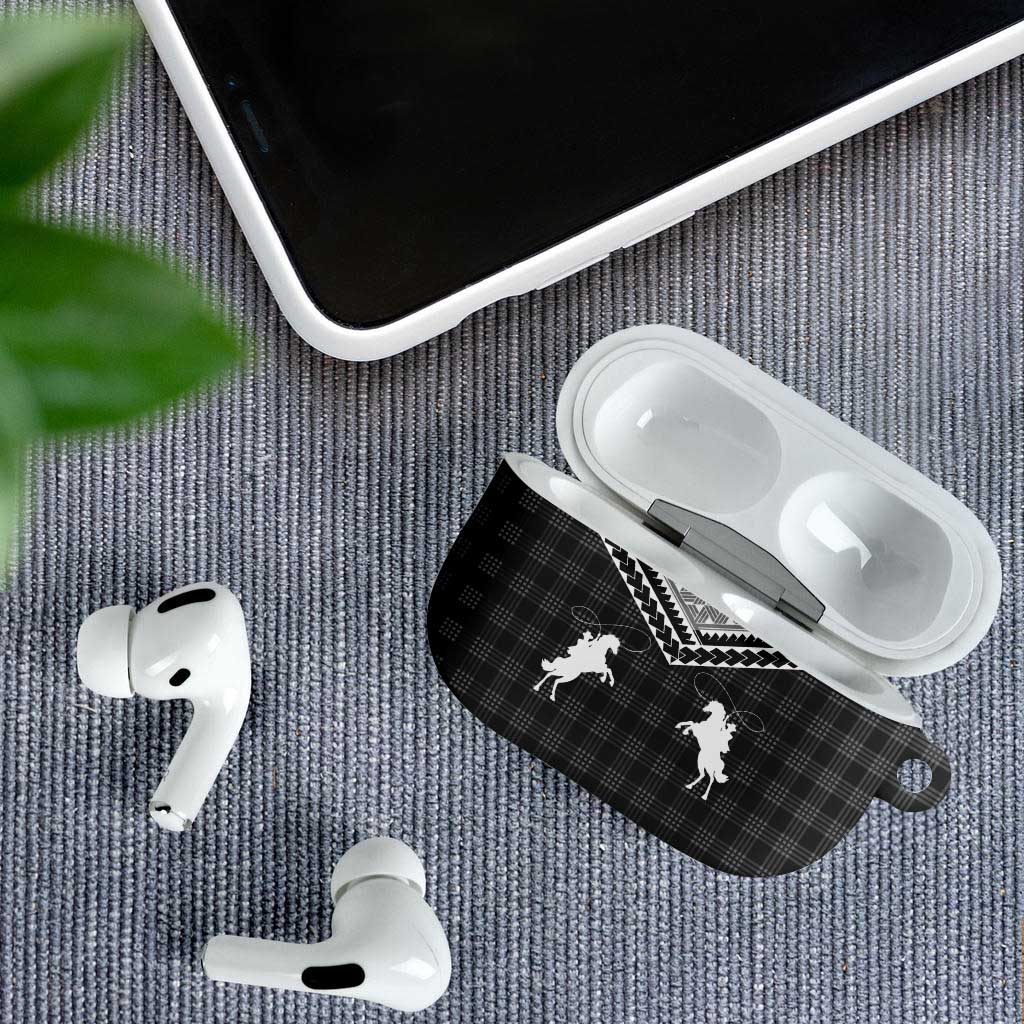 Aloha Hawaii Cowboys Paniolo AirPods Case Black Palaka - Polynesian Pride