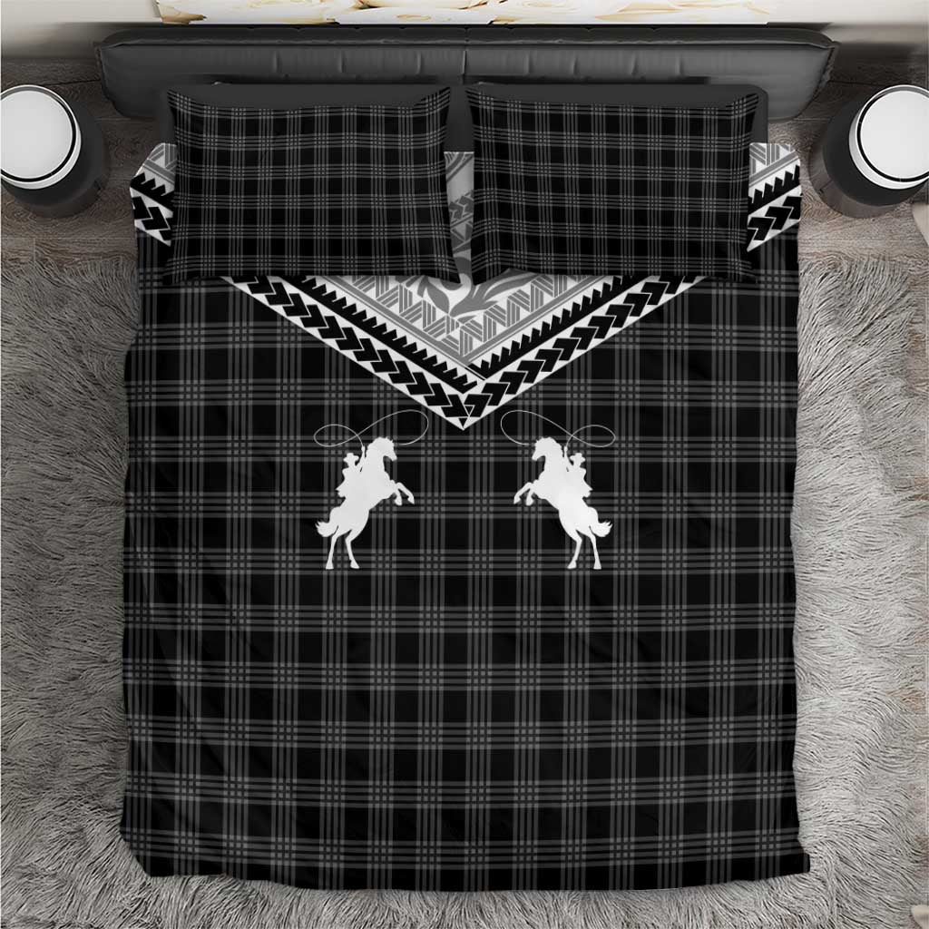 Aloha Hawaii Cowboys Paniolo Bedding Set Black Palaka - Polynesian Pride