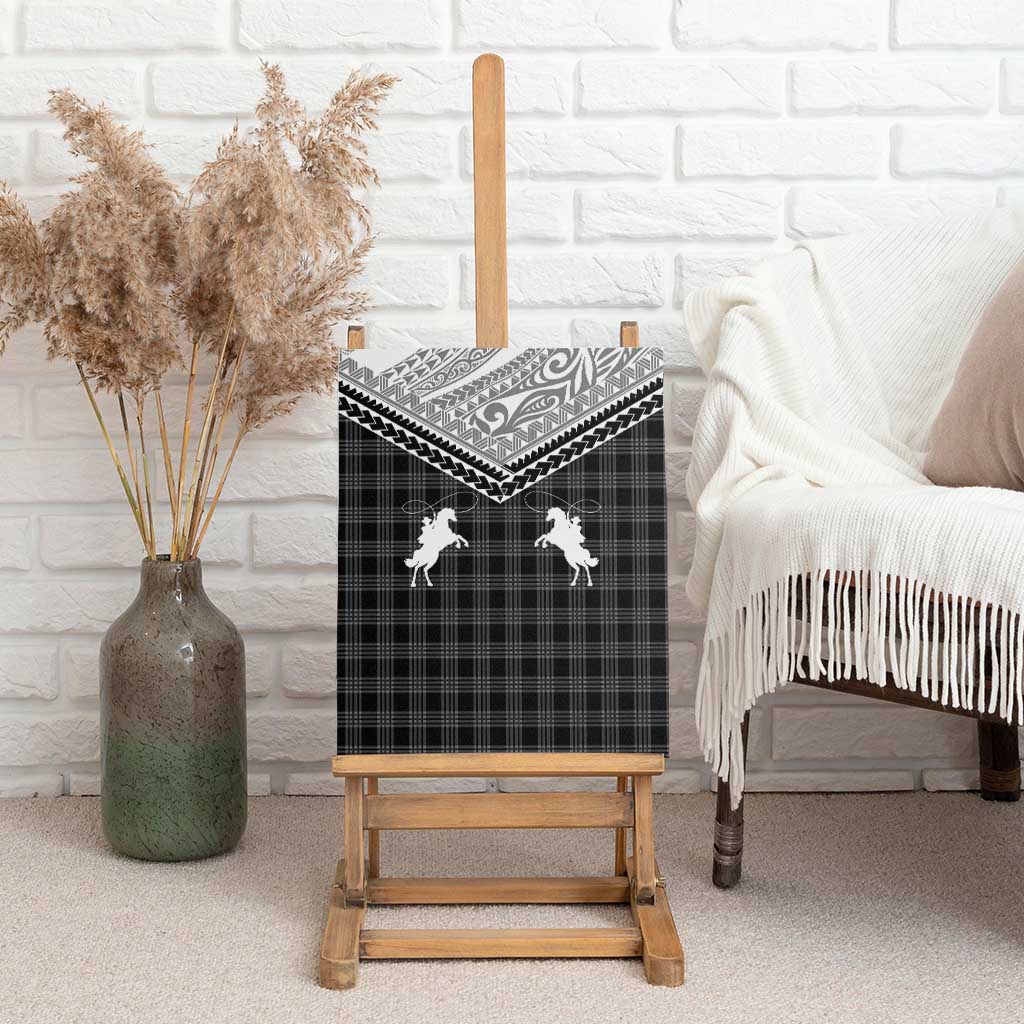 Aloha Hawaii Cowboys Paniolo Canvas Wall Art Black Palaka - Polynesian Pride