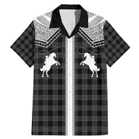 Aloha Hawaii Cowboys Paniolo Family Matching Mermaid Dress and Hawaiian Shirt Black Palaka LT7 Dad's Shirt - Short Sleeve Black - Polynesian Pride