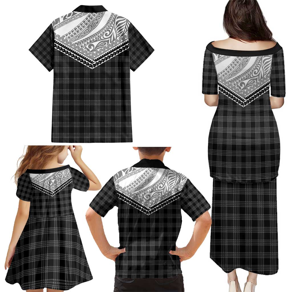 Aloha Hawaii Cowboys Paniolo Family Matching Puletasi and Hawaiian Shirt Black Palaka LT7 - Polynesian Pride