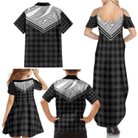 Aloha Hawaii Cowboys Paniolo Family Matching Summer Maxi Dress and Hawaiian Shirt Black Palaka LT7 - Polynesian Pride