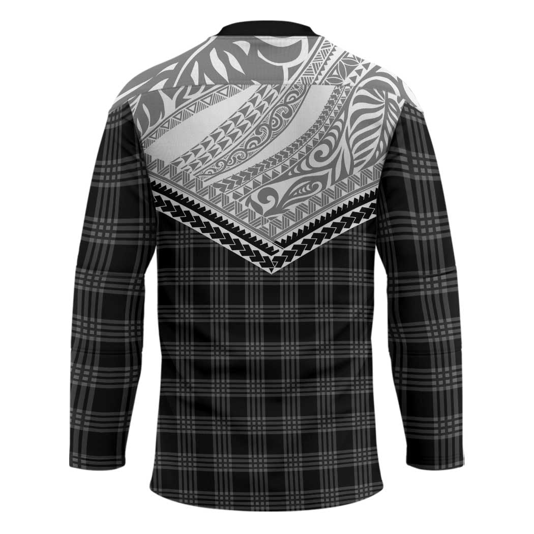 Aloha Hawaii Cowboys Paniolo Hockey Jersey Black Palaka - Polynesian Pride