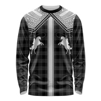 Aloha Hawaii Cowboys Paniolo Long Sleeve Shirt Black Palaka - Polynesian Pride