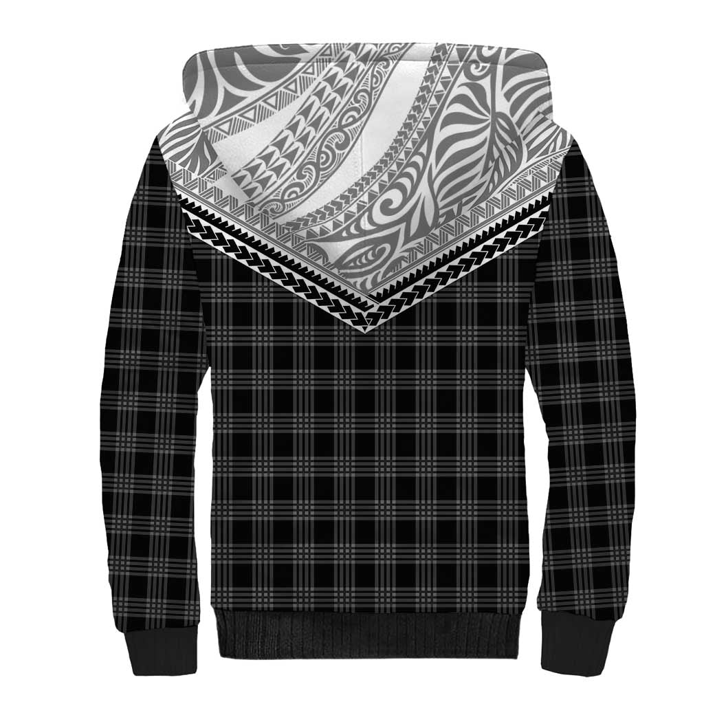Aloha Hawaii Cowboys Paniolo Sherpa Hoodie Black Palaka - Polynesian Pride