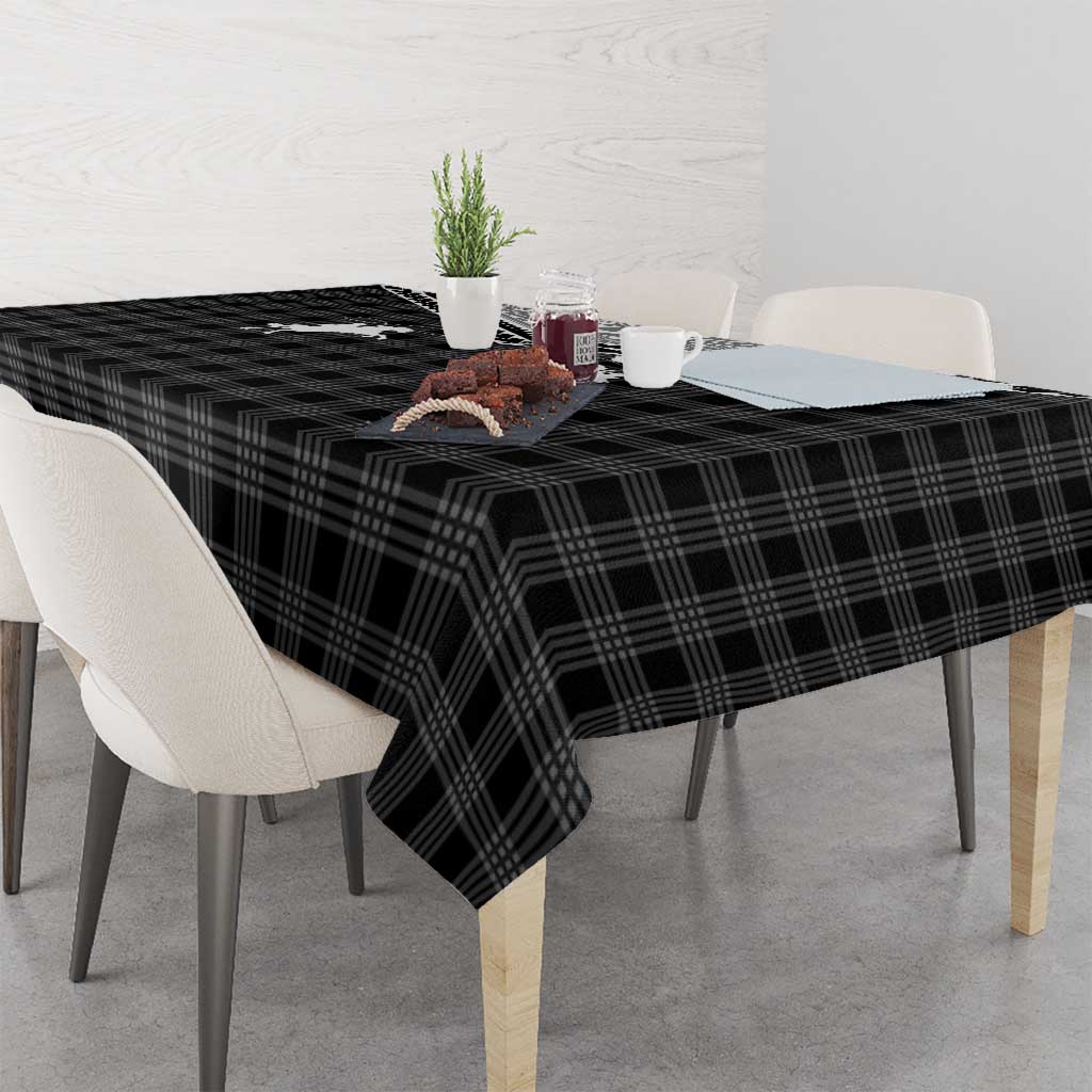Aloha Hawaii Cowboys Paniolo Tablecloth Black Palaka - Polynesian Pride