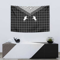 Aloha Hawaii Cowboys Paniolo Tapestry Black Palaka - Polynesian Pride