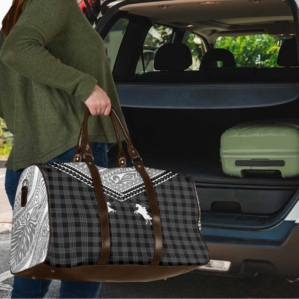 Aloha Hawaii Cowboys Paniolo Travel Bag Black Palaka - Polynesian Pride