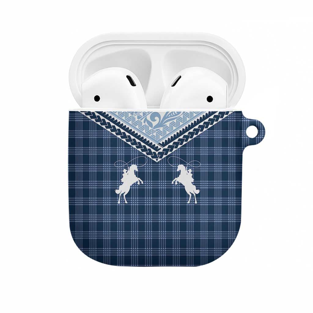 Aloha Hawaii Cowboys Paniolo AirPods Case Navy Blue Palaka - Polynesian Pride
