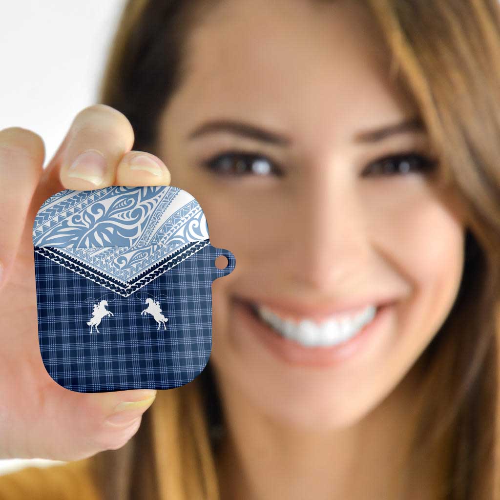 Aloha Hawaii Cowboys Paniolo AirPods Case Navy Blue Palaka - Polynesian Pride