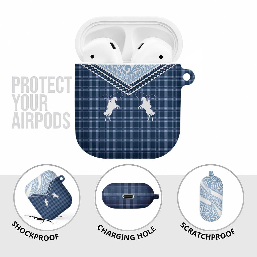 Aloha Hawaii Cowboys Paniolo AirPods Case Navy Blue Palaka - Polynesian Pride