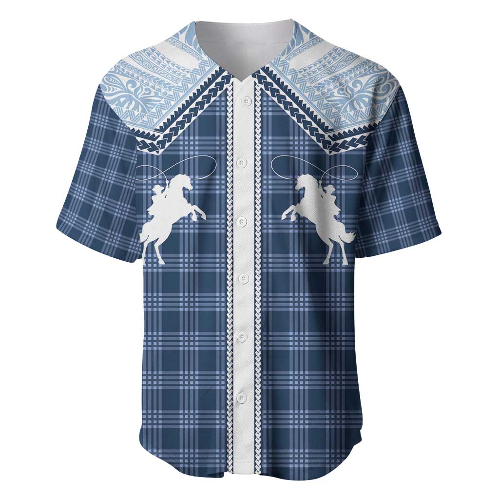 Aloha Hawaii Cowboys Paniolo Baseball Jersey Navy Blue Palaka - Polynesian Pride