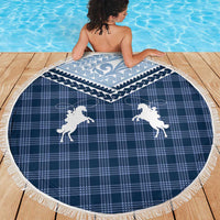 Aloha Hawaii Cowboys Paniolo Beach Blanket Navy Blue Palaka - Polynesian Pride