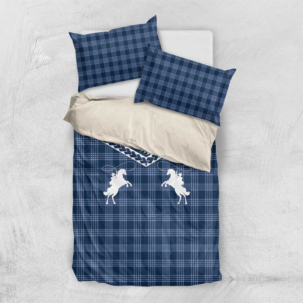 Aloha Hawaii Cowboys Paniolo Bedding Set Navy Blue Palaka - Polynesian Pride