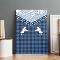 Aloha Hawaii Cowboys Paniolo Canvas Wall Art Navy Blue Palaka - Polynesian Pride