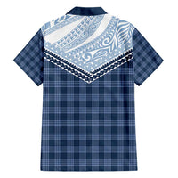 Aloha Hawaii Cowboys Paniolo Family Matching Short Sleeve Bodycon Dress and Hawaiian Shirt Navy Blue Palaka LT7 - Polynesian Pride