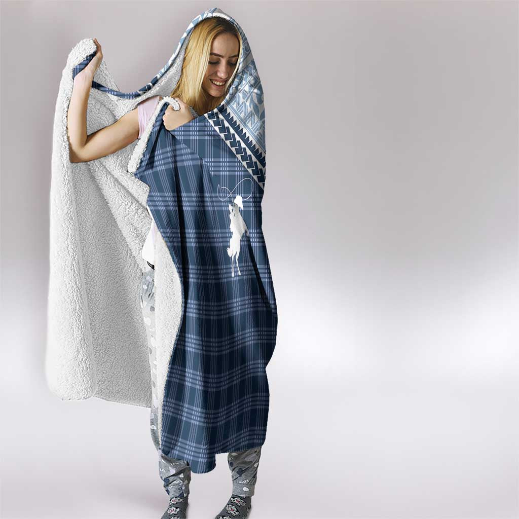 Aloha Hawaii Cowboys Paniolo Hooded Blanket Navy Blue Palaka - Polynesian Pride