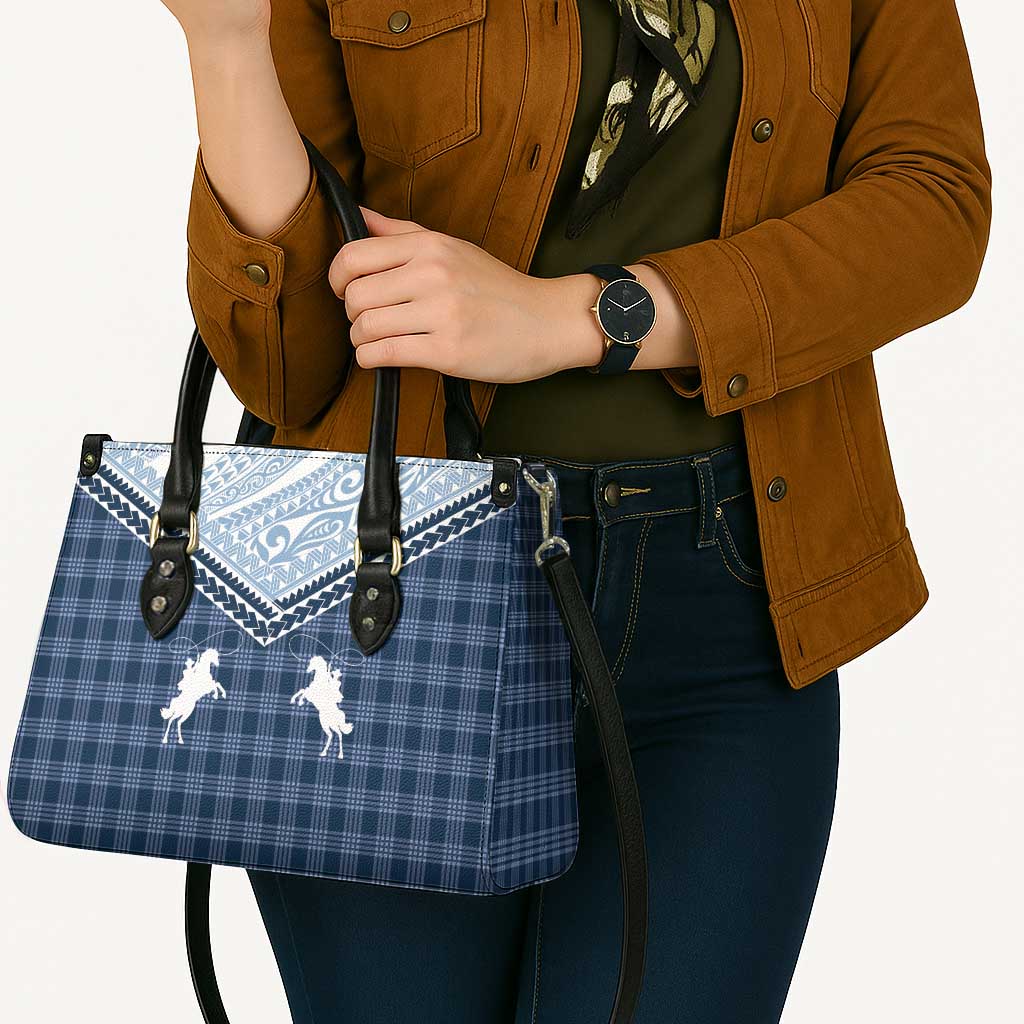 Aloha Hawaii Cowboys Paniolo Leather Bag Navy Blue Palaka - Polynesian Pride