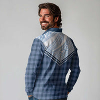Aloha Hawaii Cowboys Paniolo Long Sleeve Polo Shirt Navy Blue Palaka - Polynesian Pride
