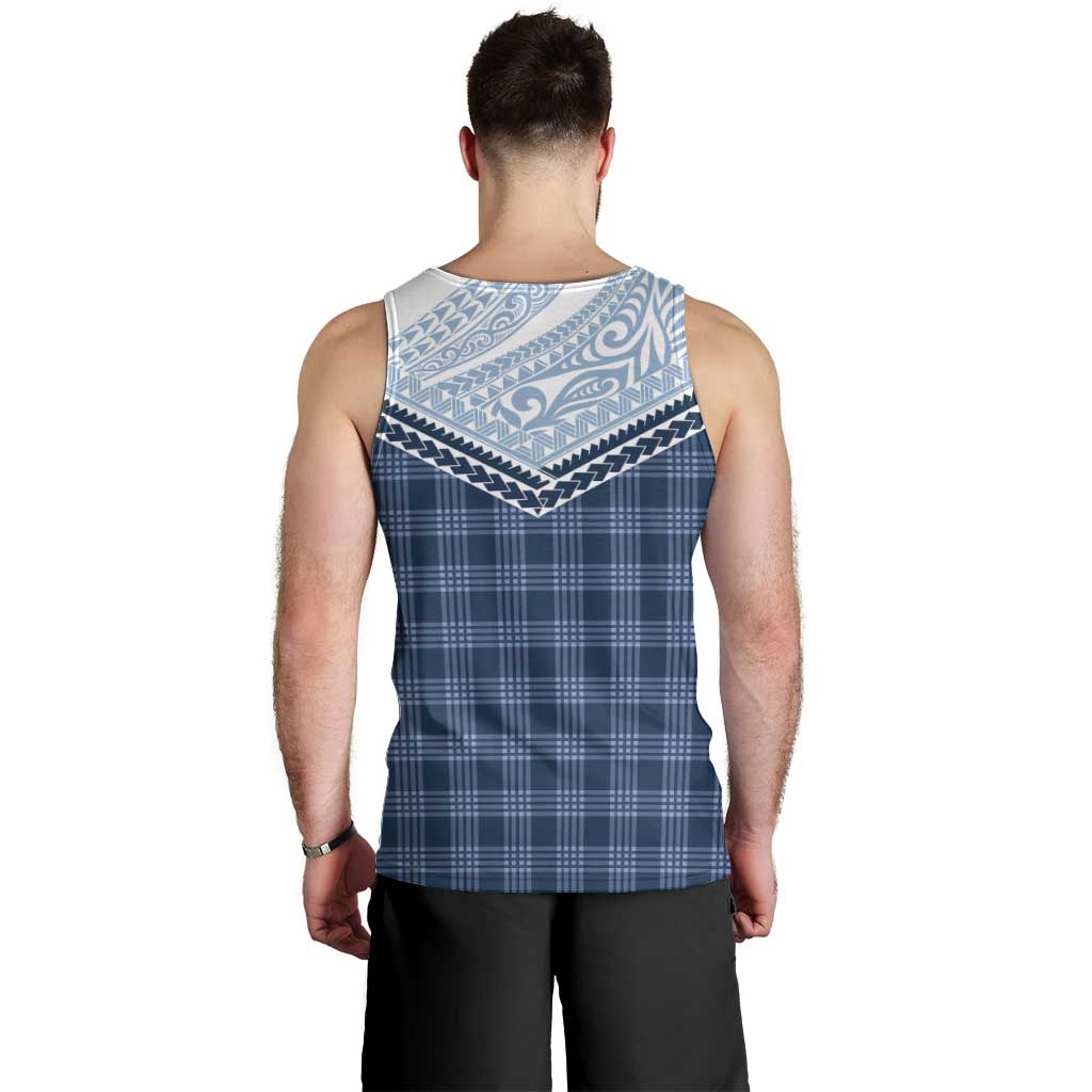 Aloha Hawaii Cowboys Paniolo Men Tank Top Navy Blue Palaka - Polynesian Pride
