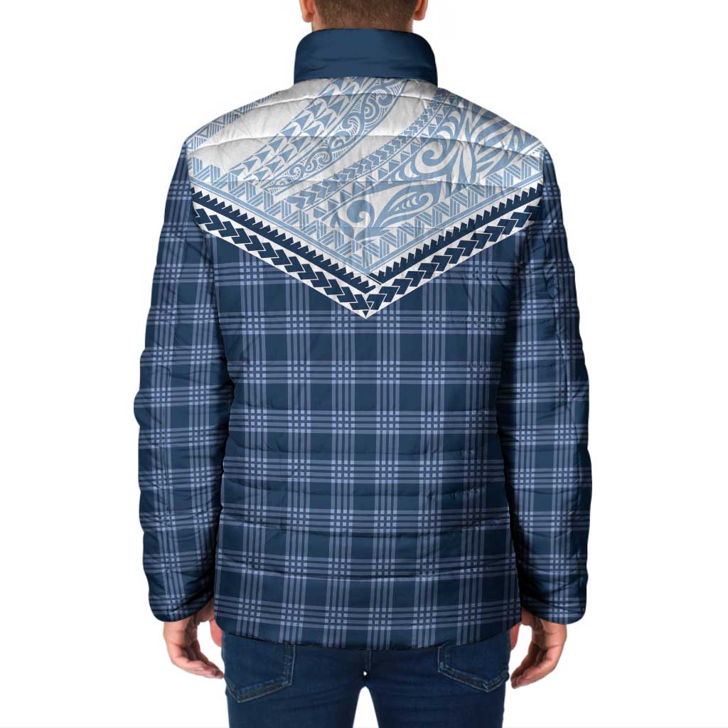 Aloha Hawaii Cowboys Paniolo Padded Jacket Navy Blue Palaka - Polynesian Pride