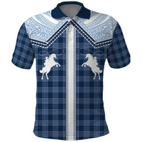 Aloha Hawaii Cowboys Paniolo Polo Shirt Navy Blue Palaka - Polynesian Pride