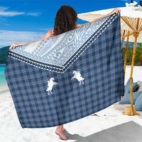 Aloha Hawaii Cowboys Paniolo Sarong Navy Blue Palaka - Polynesian Pride