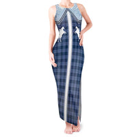 Aloha Hawaii Cowboys Paniolo Tank Maxi Dress Navy Blue Palaka - Polynesian Pride