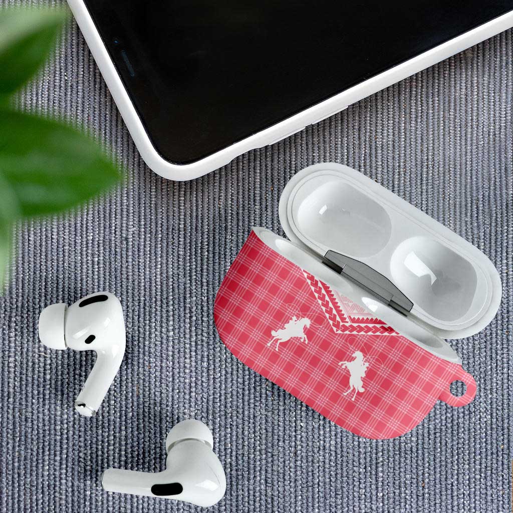 Aloha Hawaii Cowboys Paniolo AirPods Case Rose Palaka - Polynesian Pride