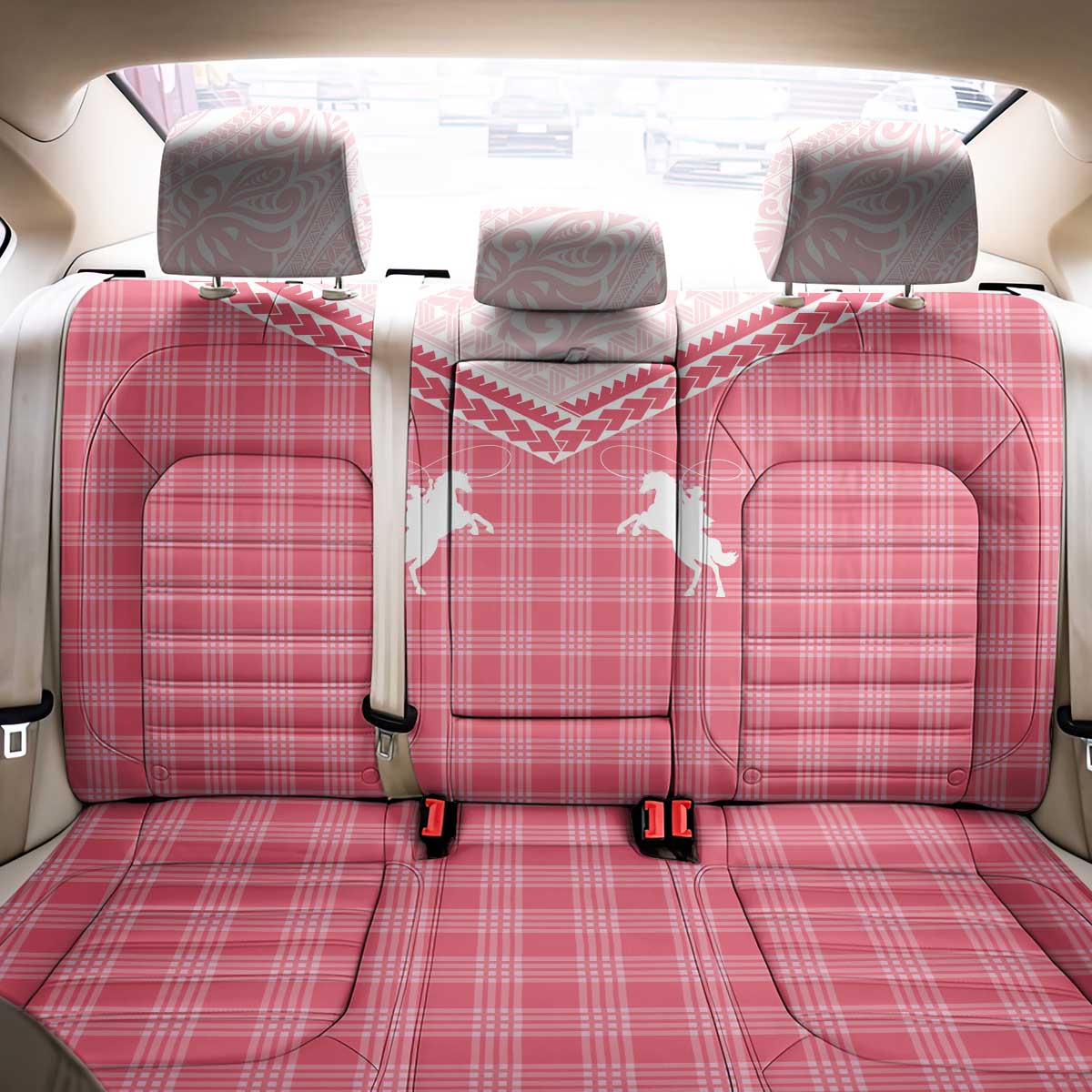 Aloha Hawaii Cowboys Paniolo Back Car Seat Cover Rose Palaka - Polynesian Pride