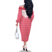 Aloha Hawaii Cowboys Paniolo Family Matching Off The Shoulder Long Sleeve Dress and Hawaiian Shirt Rose Palaka LT7 - Polynesian Pride