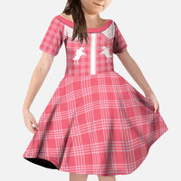 Aloha Hawaii Cowboys Paniolo Family Matching Summer Maxi Dress and Hawaiian Shirt Rose Palaka LT7 Daughter's Dress Pink - Polynesian Pride